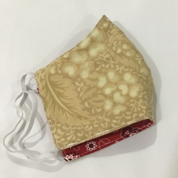 4 for $20 Adult face mask handmade red paisley - Picture 4 of 4